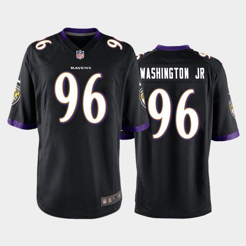Cheap Men Baltimore Ravens 96 Broderick Washington Nike Black Game Player NFL Jersey